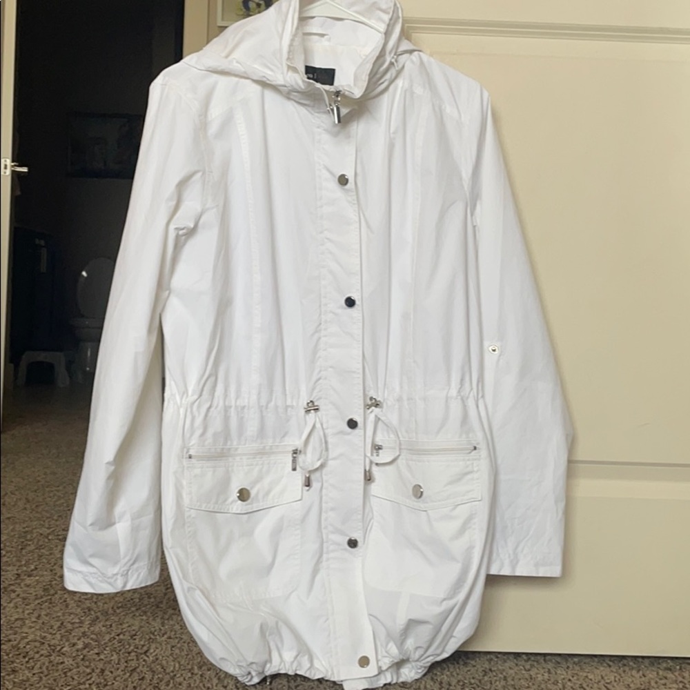 Style and Co. white rain coat